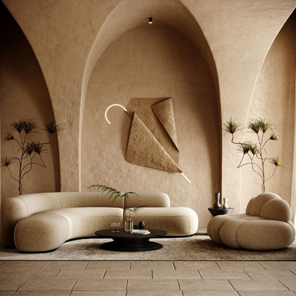 Beige Lamb Wool Amadeus Sofa