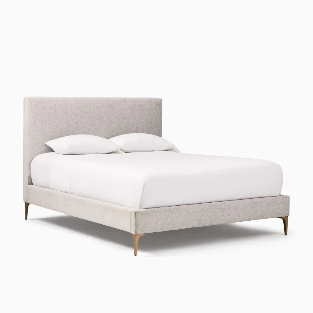 Modern Bedroom Furniture in Dubai | Emmett Nontufted Bed with Metal Legs