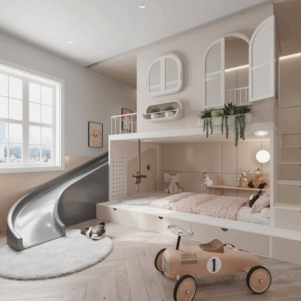 custom kids furniture in Ajman UAE – bunk bed with storage