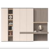 Wardrobe with dressing table Dubai featuring fabric doors and LED niche – Woodnix