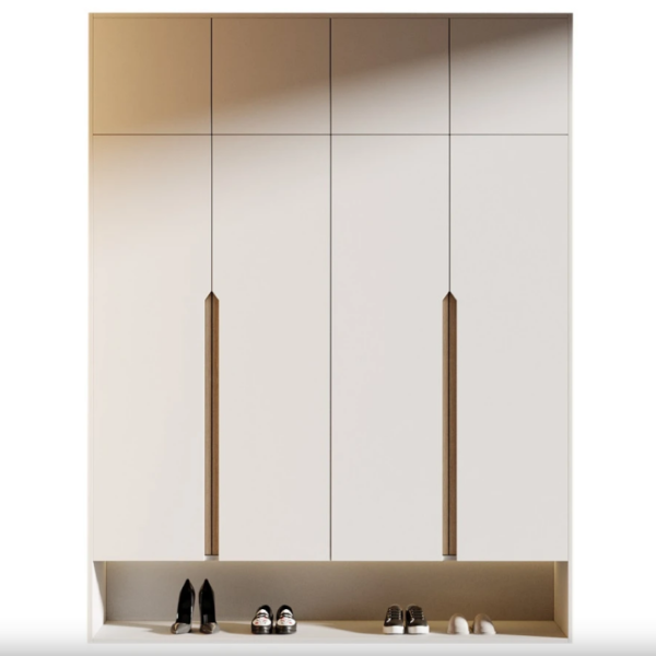 Minimalist customized built-in closet with shoe storage – Woodnix Dubai