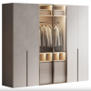 LED wardrobe Dubai with glass centre doors and matte side panels – Woodnix
