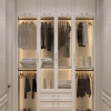 Elegant custom white wardrobe with soft-close drawers and classic design, ideal for homes in Dubai, Abu Dhabi, Ajman, Sharjah, and across UAE.
