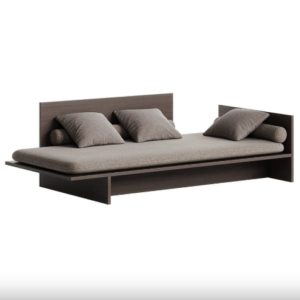 custom kids bed UAE dark wood modern platform bed