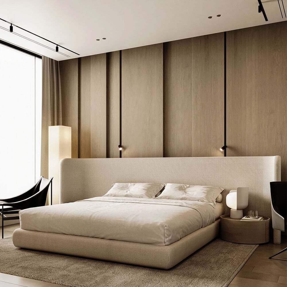 Side profile of Bespoke Furniture UAE platform bed