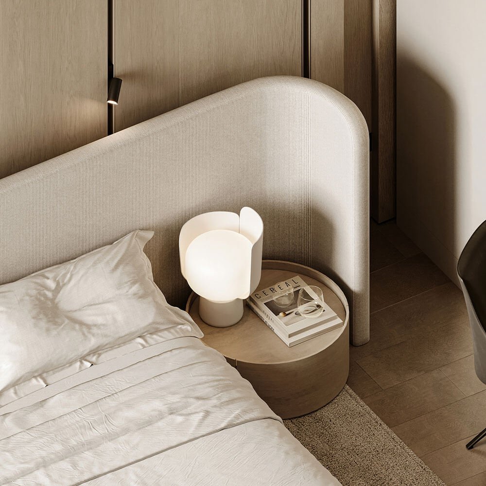 Bespoke Furniture UAE – Serene Custom Curved Wingback Platform Bed - Image 2