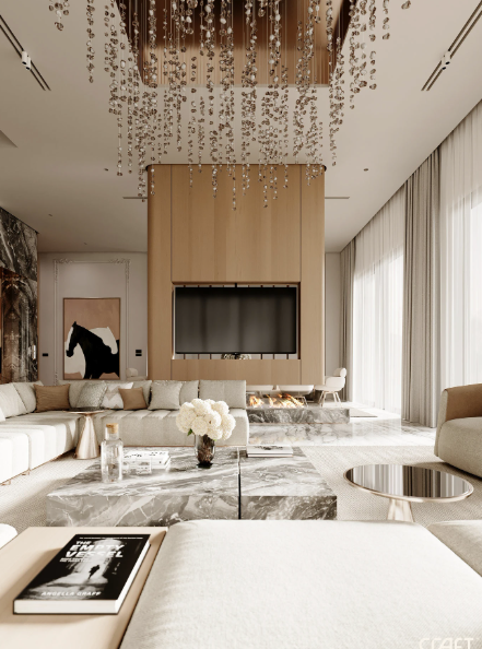 Villa interior design Abu Dhabi luxury living space by Woodnix