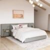 Luxury bedroom interior with grey custom bed Woodnix