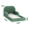 Olive green Montessori kids bed front view UAE custom furniture