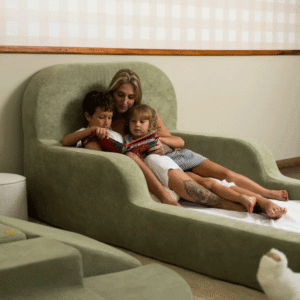 Woodnix Olive Nest Montessori Bed – Little Duck Kids Bed in Olive Green | Custom Kids Furniture UAE
