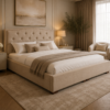 King size upholstered bed frame for modern UAE homes