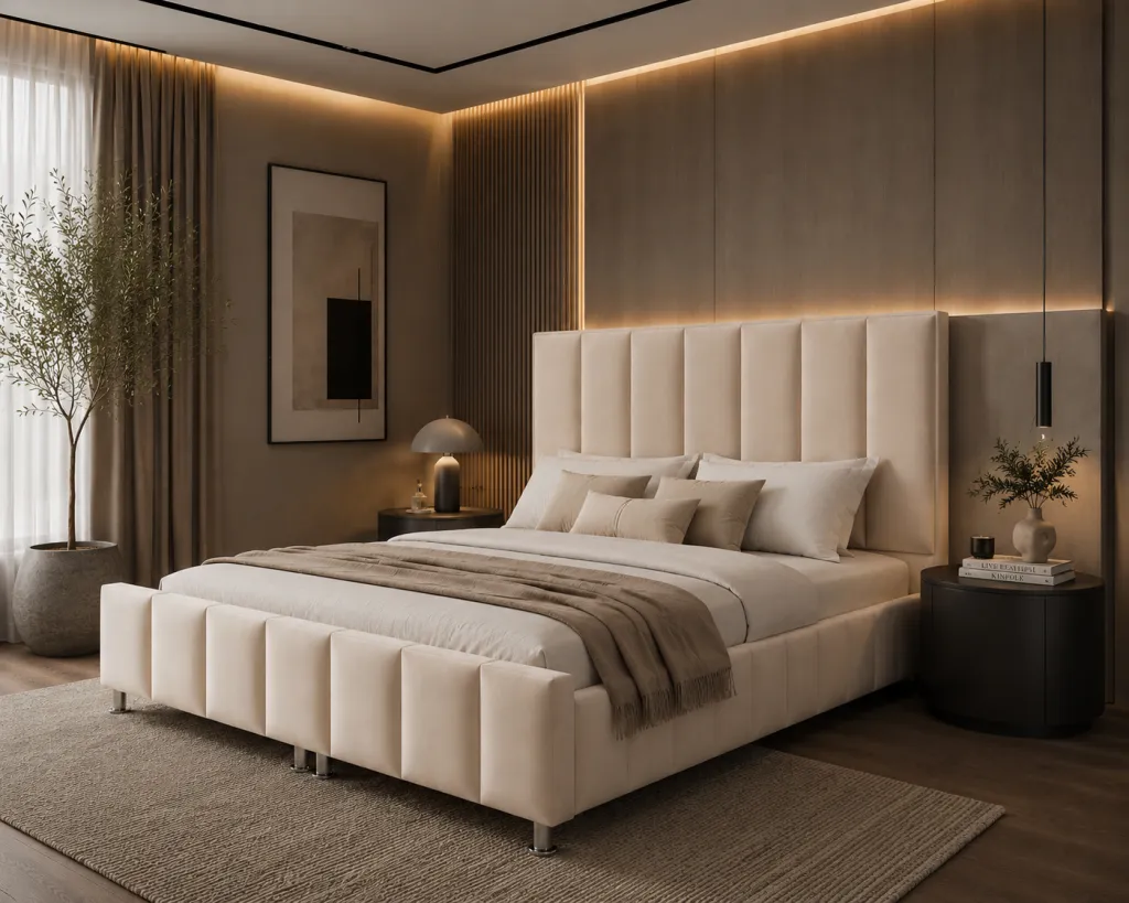 Custom luxury fabric bed frame in Dubai UAE