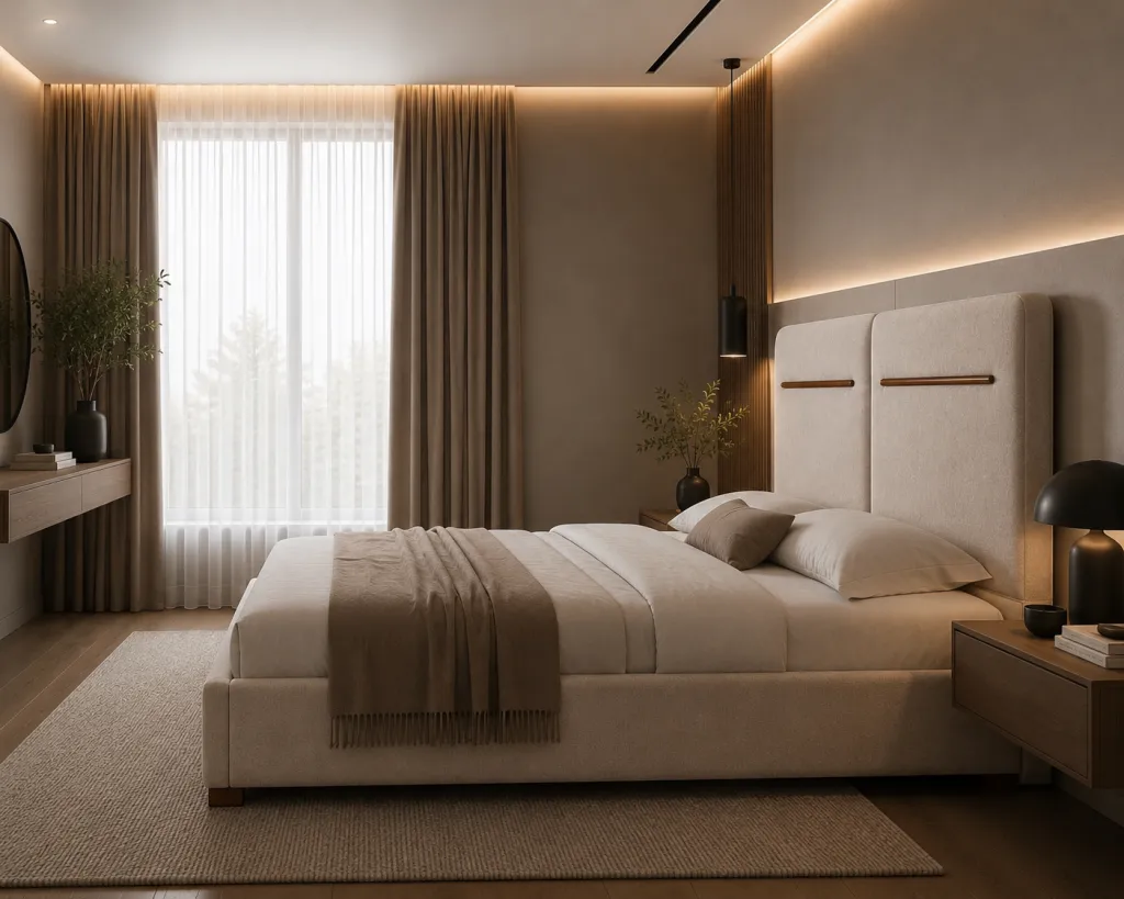 Custom luxury upholstered bed frame UAE