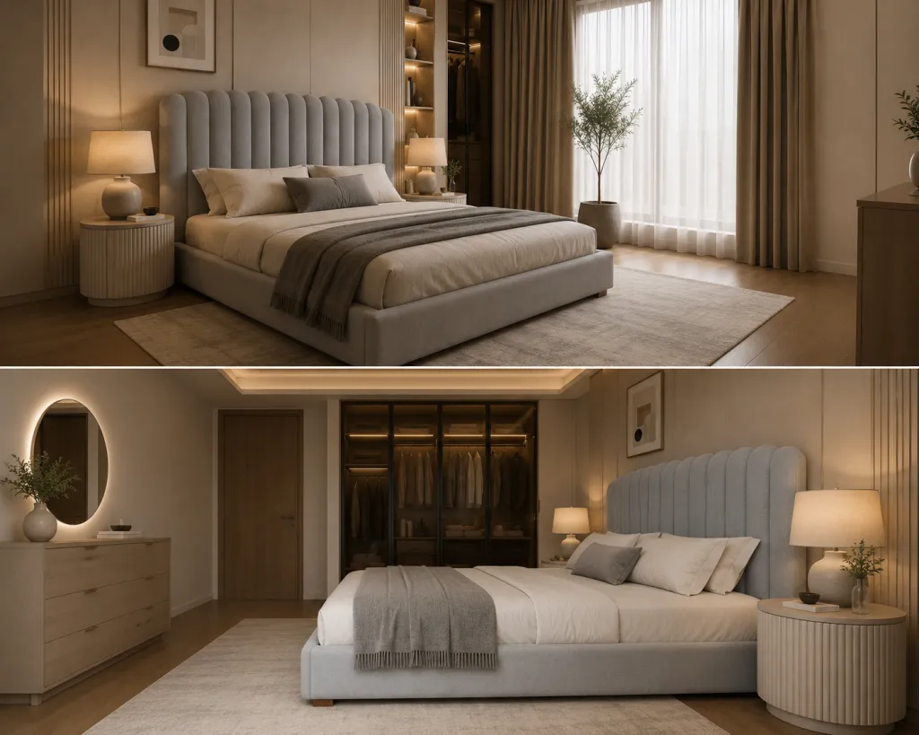 Custom upholstered bed frame Dubai UAE