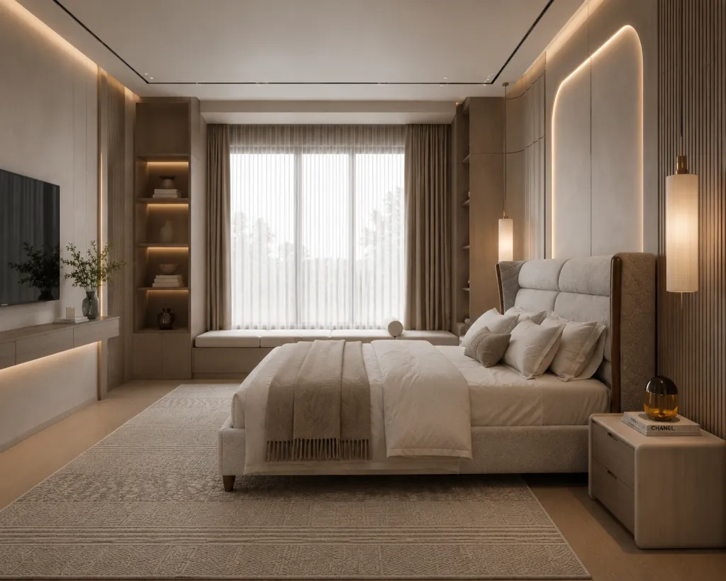 Modern custom upholstered bed frame UAE