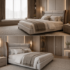 Luxury wingback upholstered bed Dubai UAE
